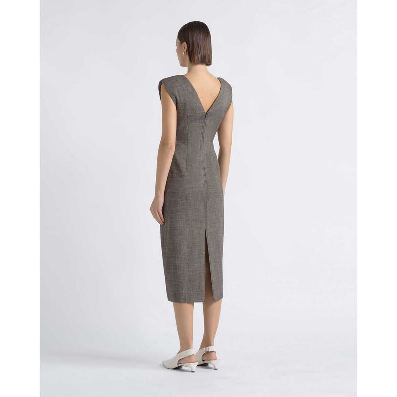 Cue V Neck Fitted Midi Dress image number 1